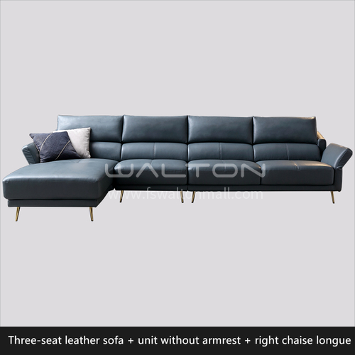Dnx 976 High End Italian Style Leather Minimalist Sofa Combination Living Room Modern Corner Chaise Art Modern Corner Chaise Leather Art Sofa, Italian Style Leather Sofa